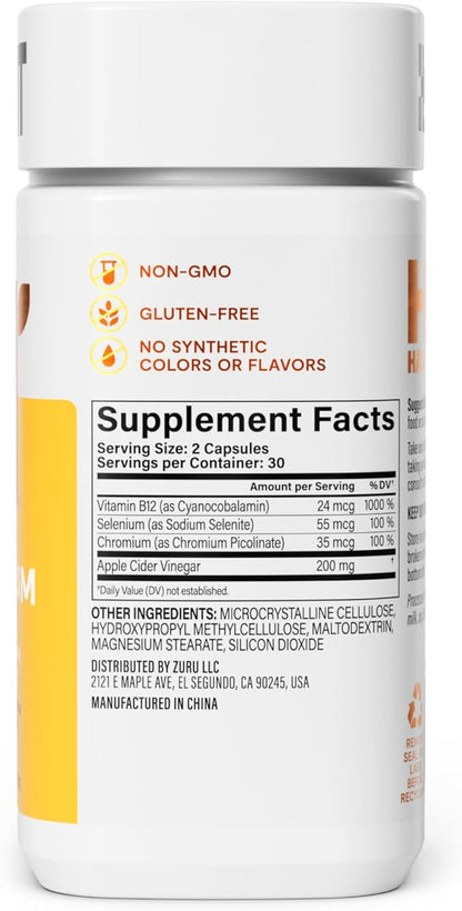 Habit Metabolism Supplement 2 Pack (120 Capsules) - Supports Digestive Health & Metabolism, Vitamin B12, Selenium, Chromium, Apple Cider Vinegar, Vegan, Non-GMO