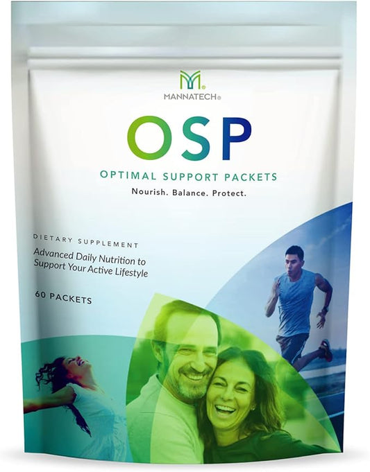 Mannatech More Than Just a Multivitamin, Optimal Support Packets Amazing Self-Care Benefits of OSP Daily Vitamins, w/Ashwagandha Capsules, Immune Support and Antioxidant Supplement - 60 Packets