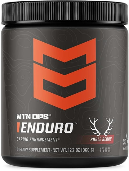 MTN OPS Enduro Nitric Oxide Supplement & Stim-Free Pre Workout - 30 Servings - with Magnesium Citrate, Beet Root Powder, Niacinamide, L Arginine & L Citrulline - Bugle Berry Flavor
