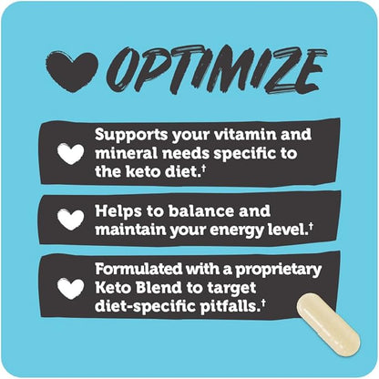 Vitamin Bounty Tune Your Keto Multivitamin – Keto-Specific Nutritional Support with Magnesium, Potassium, and MCT for Energy, Cramp Relief, and Nutrient Optimization - 90 Capsules