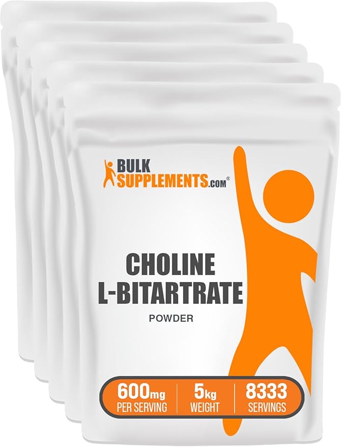BulkSupplements.com Choline L-Bitartrate Powder - Choline Powder - Cognitive Support Supplements - Choline Supplements - Liver Focus Supplement - Choline Bitartrate Powder (5 Kilograms - 11 lbs)