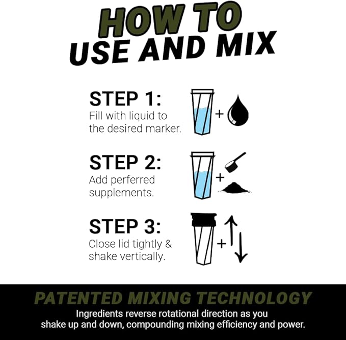 HELIMIX 2.0 Vortex Blender Shaker Bottle Holds upto 28oz | No Blending Ball or Whisk | USA Made | Portable Pre Workout Whey Protein Drink Shaker Cup | Mixes Cocktails Smoothies Shakes | Top Rack Safe