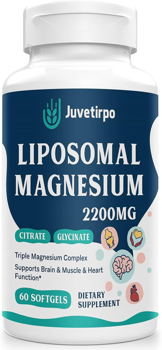 Liposomal Magnesium Complex 2200MG Softgels, Magnesium, Magnesium Glycinate, Magnesium Citrate, A Powerful Supplement, Gluten Free, 60 Softgels