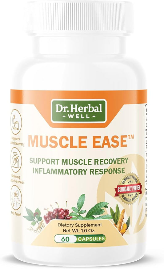Muscle Ease - Joint, Muscle & Nerve Support Fast Acting Relax Comfort Recovery Natural Herbal Supplement - (60 Capsules) MAX-Strength