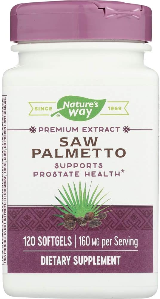 Nature's Way Saw Palmetto Premium Extract, Prostate Health Support for Men*, 160 mg per Serving, 120 Softgels (Packaging May Vary)