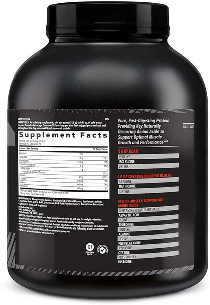 GNC AMP Pure Isolate | Fuels Athletic Strength, Performance and Muscle Growth | Fast Absorbing | 25g Whey Protein Iso with 5g BCAA | Strawberry | 70 Servings