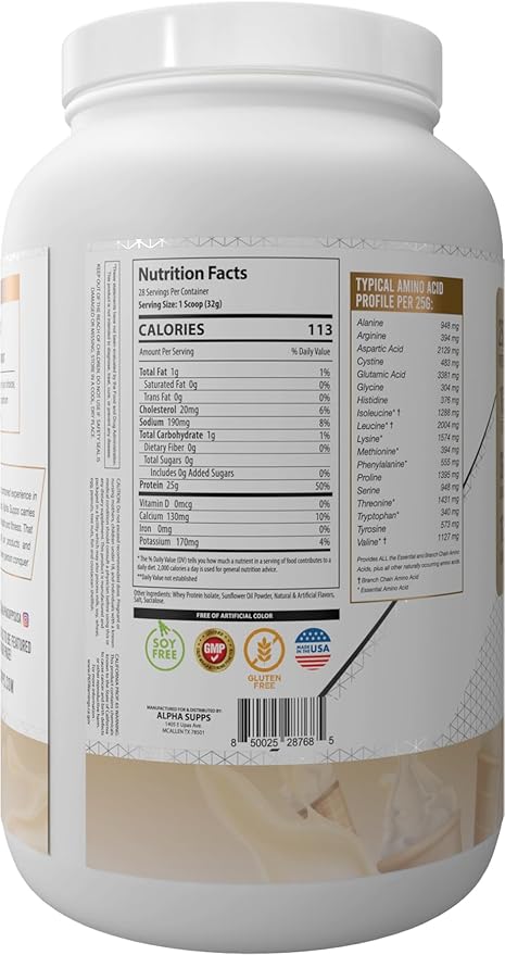 ISO, Low Carb 100% Whey Protein Isolate Powder, 25 Grams Per Serving, Helps Support Muscle Growth, Low Sugar and Gluten Free (Vanilla Ice Cream, 2 lb)