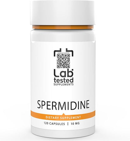 Spermidine 3HCL Supplement - 120 10mg Capsules - 3rd Party COA's provided with Every lot# - Spermidine Trihydrochloride