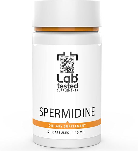Spermidine 3HCL Supplement - 120 10mg Capsules - 3rd Party COA's provided with Every lot# - Spermidine Trihydrochloride