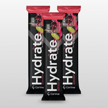 Hydrate Electrolyte Drink Mix | Cherry Limeade Flavor | NSF Certified | Electrolytes, Vitamin C, Magnesium, Zinc, Potassium | Used by Athletes & US Military | Boost Performance | 15 Packs