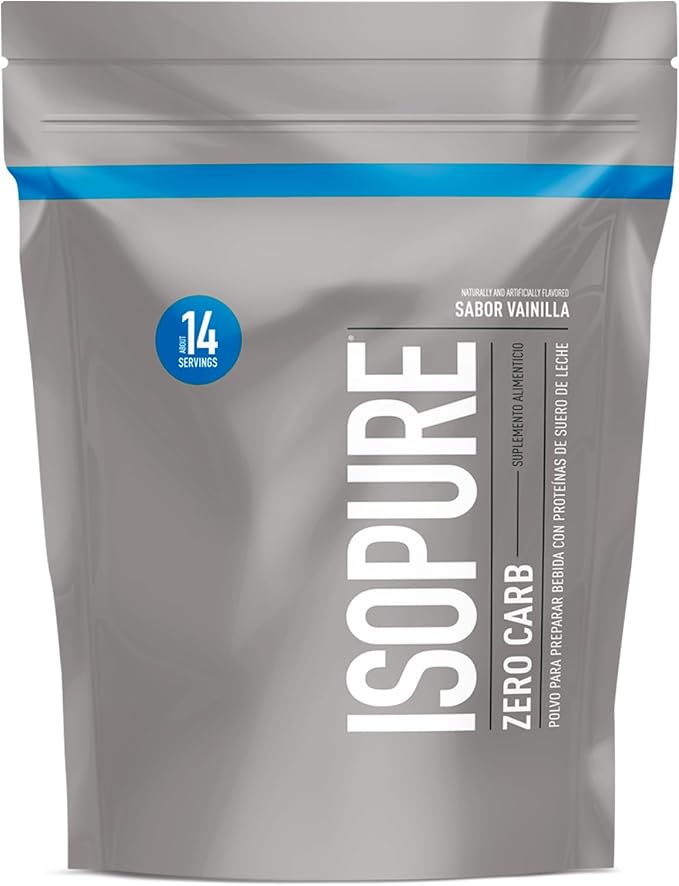 Isopure Creamy Vanilla Whey Isolate Protein Powder with Vitamin C & Zinc for Immune Support, 25g Protein, Zero Carb & Keto Friendly, 15 Servings, 1 Pound (Packaging May Vary)