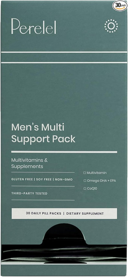 Perelel - Men's Multi Support Pack - Daily Vitamin Supplements for Men - Full-Spectrum Men's Multivitamin for Immune Support + General and Reproductive Health - (30 Pill Packs)
