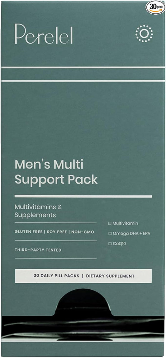 Perelel - Men's Multi Support Pack - Daily Vitamin Supplements for Men - Full-Spectrum Men's Multivitamin for Immune Support + General and Reproductive Health - (30 Pill Packs)