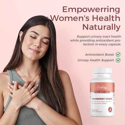 Cranberry Pills 475mg | 60 Vegan Capsules for Urinary Tract Health & Bladder Support, Concentrated Cranberry Powder, Non-GMO, Sugar-Free Cranberry Supplement, 2-Month Supply