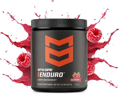 MTN OPS Enduro Nitric Oxide Supplement & Stim-Free Pre Workout - 30 Servings - with Magnesium Citrate, Beet Root Powder, Niacinamide, L Arginine & L Citrulline - Black Cherry Flavor