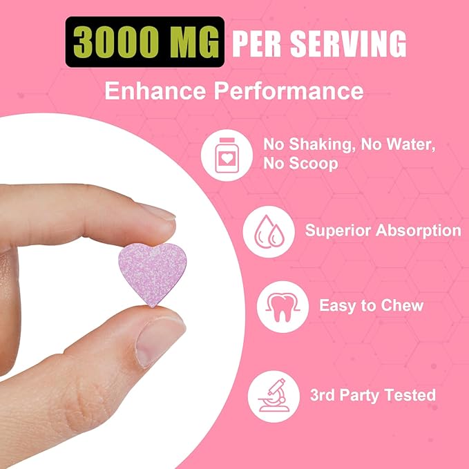 Creatine Monohydrate for Women, Creatine Supplement 3000 MG, with Hydrolyzed Collagen, BCAA, for Muscle Builder & Strength, Energy Boost, Faster recovery, Vegan, Non-GMO, Sugar Free, 30 Servings