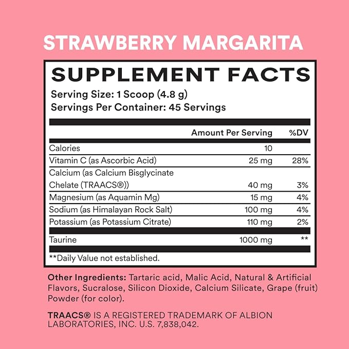 Cira Hydration Electrolytes Powder for Women - Electrolyte Drink Mix with Himalayan Salt for Dehydration Relief - 45 Servings, Strawberry Margarita