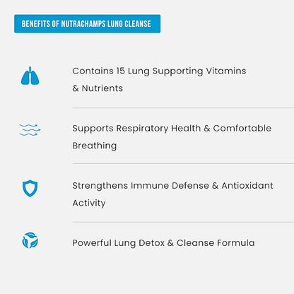 Lung Detox & Cleanse | Mullein Leaf Capsules | 15-In-1 Lung Health Formula for Respiratory, Immune & Mucus Support | 10:1 Mullein Leaf Extract (3000mg Equivalent) | Vegan Lung Support Supplement