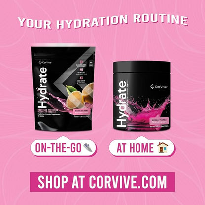 Hydrate Electrolyte Drink Mix | Pink Lemonade Flavor | NSF Certified | Electrolytes, Vitamin C, Magnesium, Zinc, Potassium | Used by Athletes & US Military | Boost Performance | 50 Servings