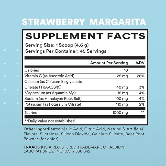 Cira Hydration Electrolytes Powder for Women - Electrolyte Drink Mix with Himalayan Salt for Dehydration Relief - 45 Servings, Strawberry Margarita