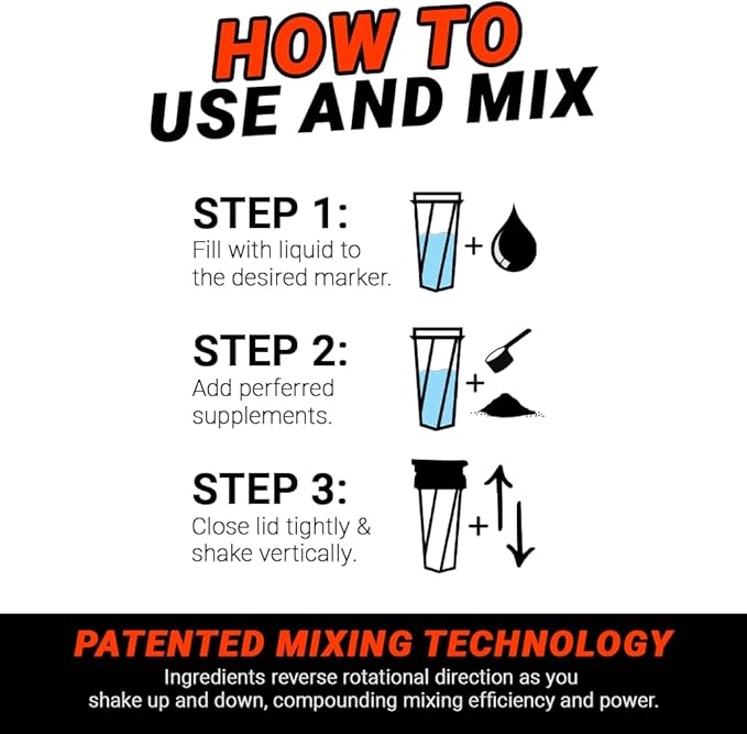 HELIMIX 2.0 Vortex Blender Shaker Bottle Holds upto 28oz | No Blending Ball or Whisk | USA Made | Portable Pre Workout Whey Protein Drink Cup | Mixes Cocktails Smoothies Shakes | Top Rack Safe