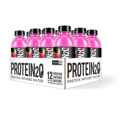 Protein2o 15g Whey Protein Isolate Infused Water, Ready To Drink, Sugar Free, Gluten Free, Lactose Free, No Artificial Sweeteners, Dragonfruit Blackberry, 16.9 oz Bottle (Pack of 12)