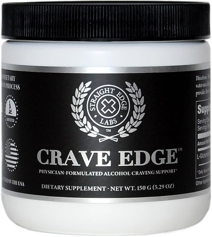 Crave Edge Alcohol Craving Support | Physician-Formulated | Anti Alcohol Replacement Drink | Stop Drinking Alcohol | Liver Detox | Fast Acting | No Big Pills or Bad Taste | 150G Powder-30 Servings