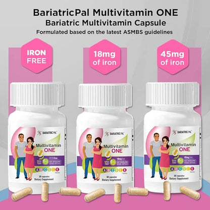 BariatricPal Multivitamin ONE 1 per Day! Bariatric Multivitamin Capsule - Iron Free (30 Count)