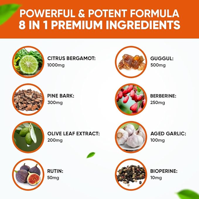 2900mg Citrus Bergamot Blend 25:1 Extract Gummies (Italy Sourced & Manufactured in USA) for Immune System Support & Healthy Aging with Guggul, Pine Bark & More | Sugar-Free, 60 ct.