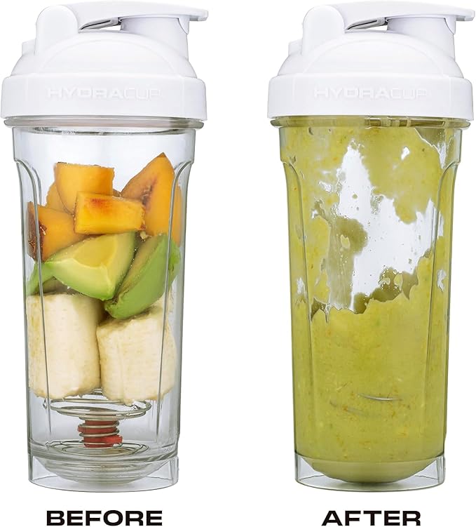 Hydra Cup w/Torpedo Mixer - Blend Bananas & Thick Ingredients, Shake Smarter Not Harder, Patented Shaker Bottle for Protein Mixes