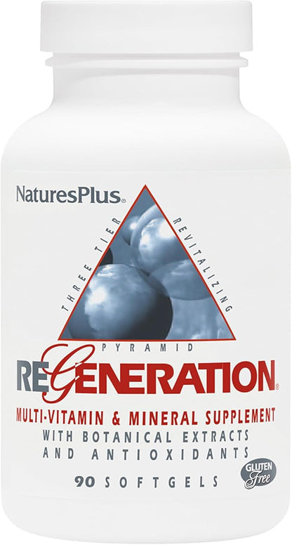 Natures Plus Regeneration Multivitamin - 90 Softgels - with Potent Botanical Extracts, Minerals & Antioxidants - Natural Energy Production & Overall Well-Being - Gluten-Free - 30 Servings