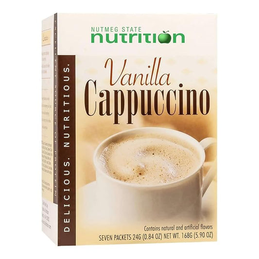Nutmeg State Nutrition HealthyWise - High Protein Diet Drink - Weight Loss Cappuccino - 15g Protein - Low Calorie - Low Carb - Low Sugar - 7 Servings Per Box (Vanilla Cappuccino)