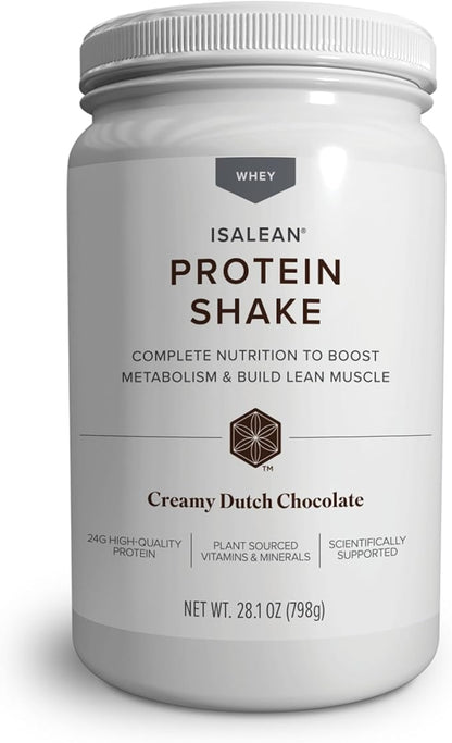 Isagenix IsaLean Shake - Meal Replacement Protein Shake Supports Healthy Weight & Muscle Growth - Protein Powder Enriched with 23 Vitamins - Creamy Dutch Chocolate, 30.1 Oz (14 Servings)