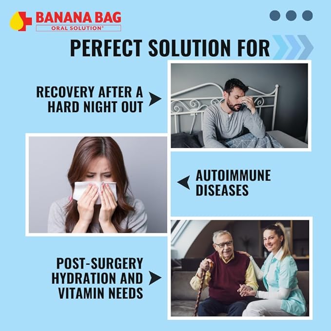 Banana Bag Oral Solution Recovery Packets - I.V. Alternative - Salted Watermelon 60pk: Pharmacist-Formulated for Fast Energy Boost, Rehydration & Wellness. Electrolytes + Vitamin C + Strong B-Complex