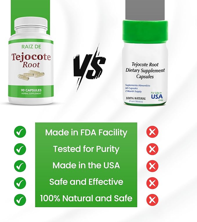 Tejocote Root Premium Herbal Supplement - Natural and Healthy Detox Supplements - 90 Tejocote Root en Forma de Capsulas