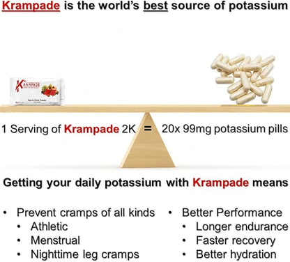 Anti-Cramping Potassium Replacement Sports Drink - 2K Fruit Punch Single Serve Colorless