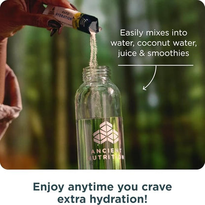 Ancient Nutrition Rapid Hydration Powder, Lemon Lime, Electrolytes from Natural Sea Salts and Red Marine Algae, Supports Rapid Body Hydration and Cellular Health, 15 Servings