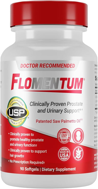 Flomentum® Saw Palmetto for Men Prostate Supplement | Prostate Support Supplement for Men's Health | USP Verified - Healthy Urinary Flow & Urinary Function - 320mg Once Daily (90 Count)