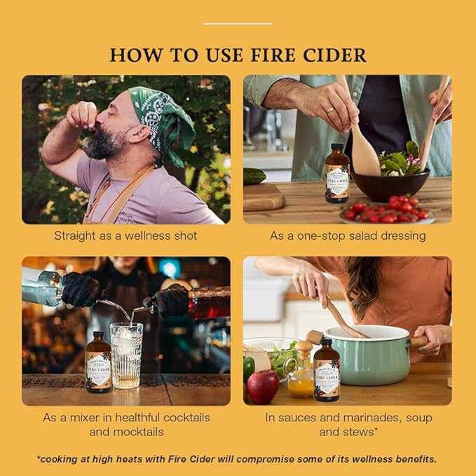 Hany's Harvest Maple Honey Fire Cider – 16 fl oz Glass Bottle | All-Natural, Small-Batch, Handcrafted, Non-GMO, Gluten-Free, Immune & Digestive Support