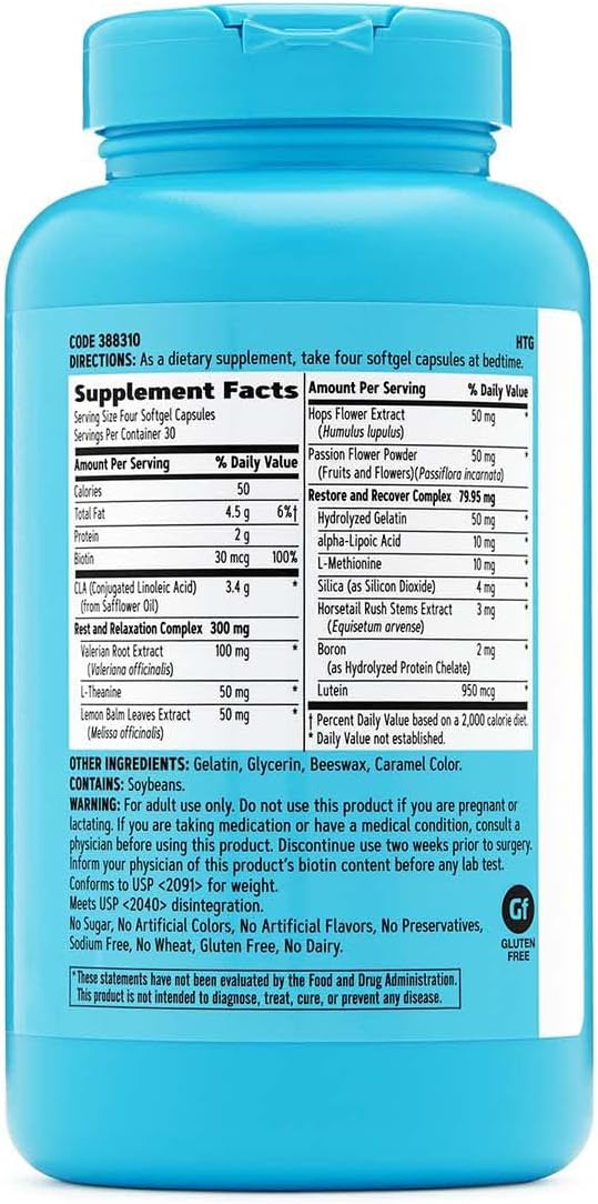 GNC Total Lean CLA PM | Nighttime Metabolism Support for Restful Sleep | 120 Softgels