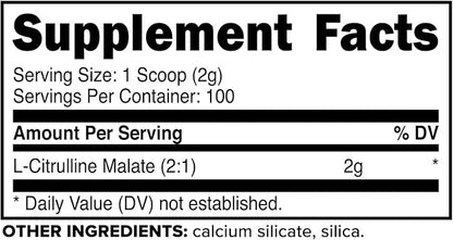 PrimaForce L-Citrulline Malate Powder, Unflavored Pre Workout Supplement, 200 grams - Boosts Energy, Aids Recovery, Enhances Strength Performance – Vegan, Non-GMO