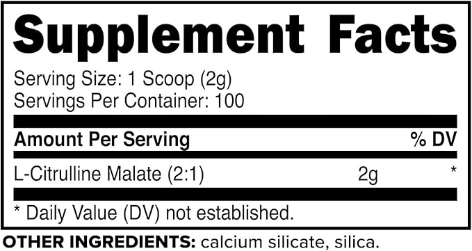 PrimaForce L-Citrulline Malate Powder, Unflavored Pre Workout Supplement, 200 grams - Boosts Energy, Aids Recovery, Enhances Strength Performance – Vegan, Non-GMO
