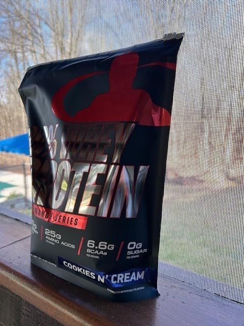 Goliath Labs 100% Whey Protein Powder Isolate/Blend | Fast-Absorbing Workout Supplements for Men and Women | 25g of Pure Protein and 5.5g of BCAAs | 5 lbs, 68 Servings (5 LB, Cookies n Cream)