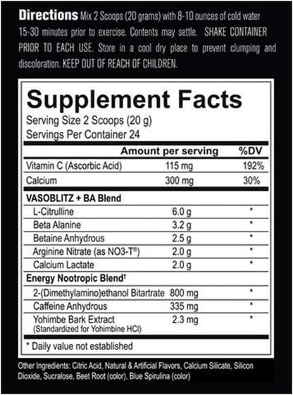 FULLBLITZ Fully Loaded Pre-Workout | Energy Booster + Huge Dual Pathway Nitric Oxide Boosting Muscle Pumps, Laser Focus & Nootropic Blend – 24 Workouts (Rainbow Candy)