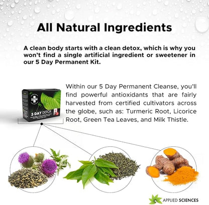 Rescue Detox 5 Day Permanent Detox Kit - 72ct Capsules | Comprehensive Full Body Cleanse with Bonus Instant ICE Caps