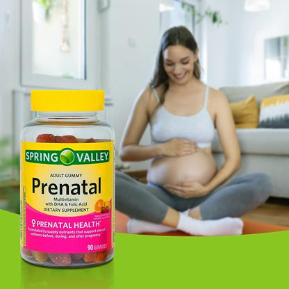 Spring Valley Prenatal Multivitamin Gummies, 90 Ct (3 Pack) Bundle with Exclusive Vitamins & Minerals - A to Z - Better Idea Guide (4 Items)