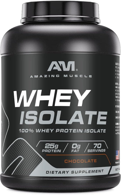 Whey Protein Isolate Powder | 25 Grams Protein Per Serving | 100% Whey Isolate | Zero Fat | Made in USA (5 Lb, Chocolate)