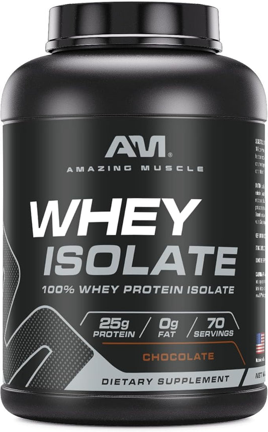 Whey Protein Isolate Powder | 25 Grams Protein Per Serving | 100% Whey Isolate | Zero Fat | Made in USA (5 Lb, Chocolate)