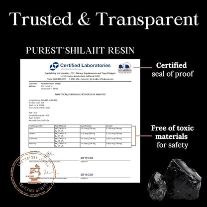 Pure Himalayan Shilajit, High Nutritional Potency, Grade A Shilajit Resin with 85+ Plant-Derived Trace Minerals and Fulvic Acid, Energy & Immune Suport for Men & Women, 3rd Party US Lab Tested (115g)
