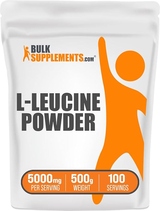 BulkSupplements.com L-Leucine Powder - Leucine Supplements, Leucine Amino Acid - BCAA Supplements, Leucine Powder - Unflavored, 5000mg per Serving, 500g (1.1 lbs) (Pack of 1)